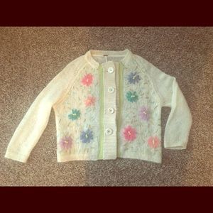 FREE PEOPLE knit sweater pastel, floral, retro